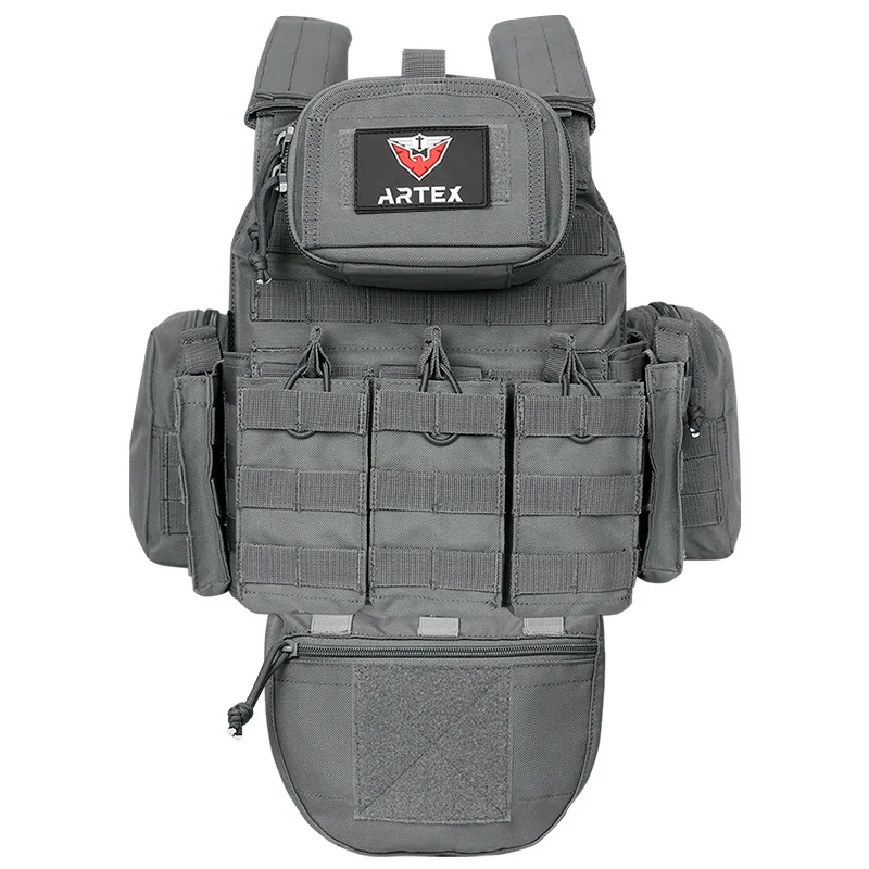 Chaleco táctico camuflaje con portaplacas y bolsas MOLLE - imagen 5