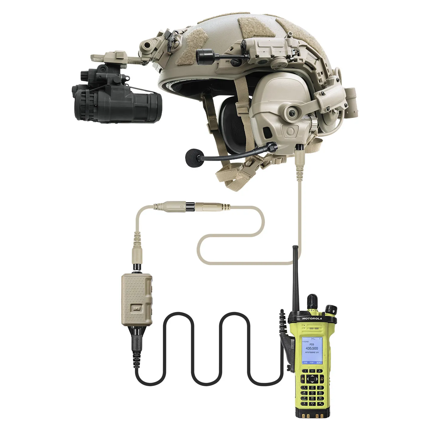 FCS-Tactical V20 Intercomunicador PTT para auriculares tácticos - imagen 3