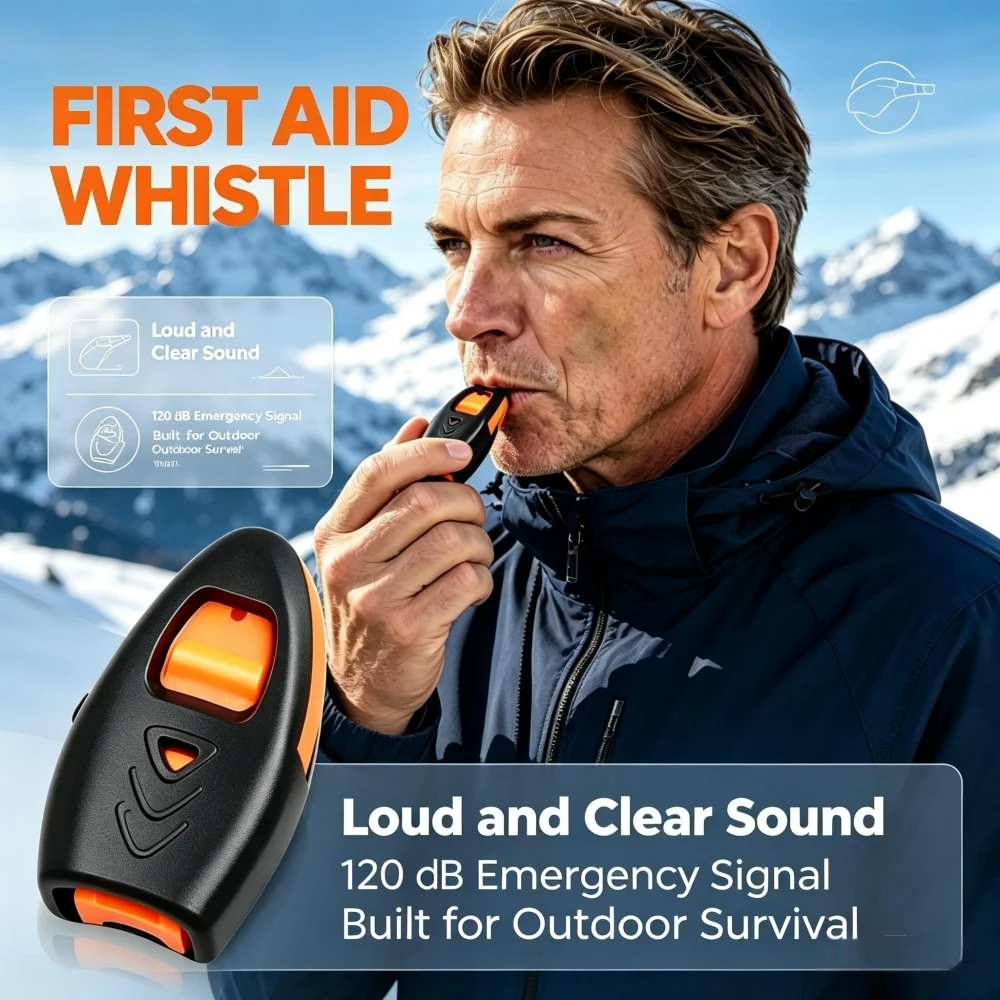 Silbato de supervivencia impermeable con clip para emergencias - imagen 5