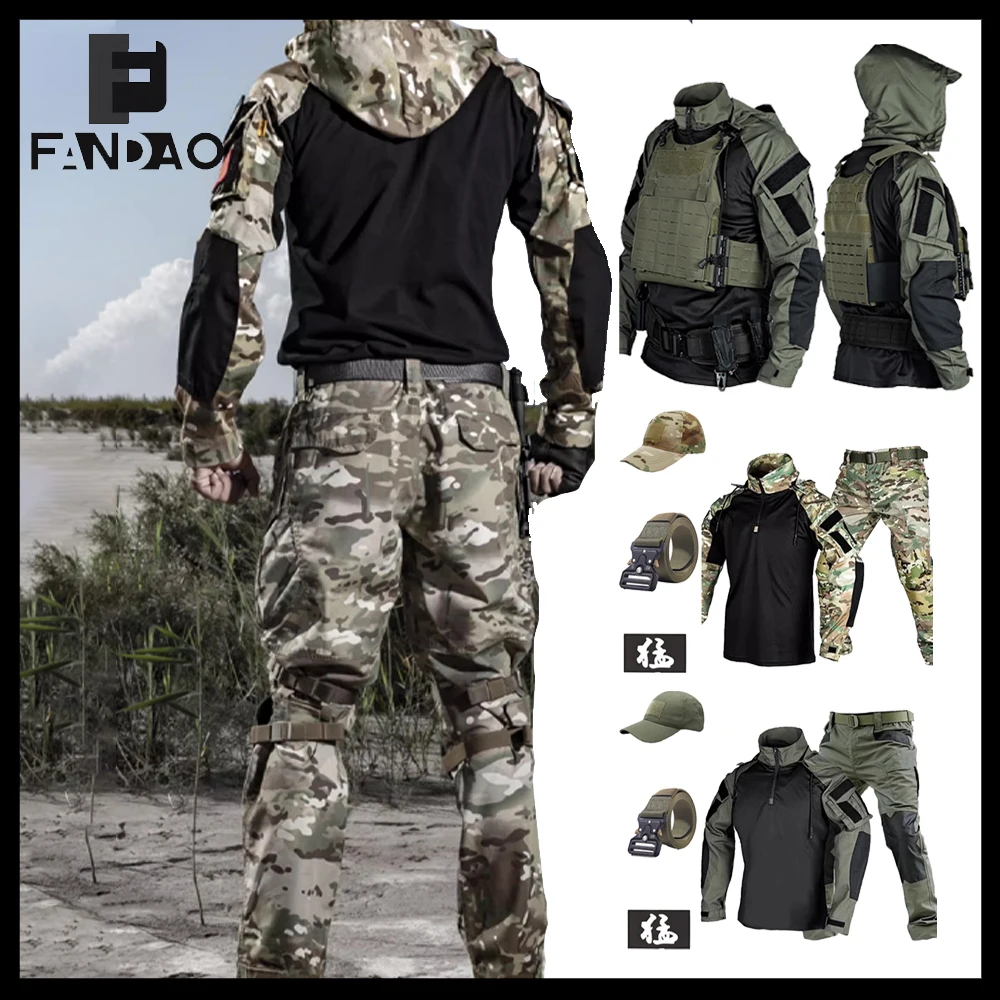 Sudadera táctica con capucha y manga larga camuflaje transpirable