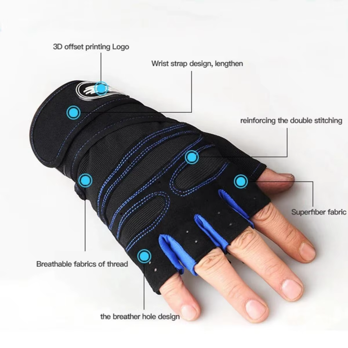 Guantes tácticos con soporte de muñeca para pesas y ciclismo - imagen 5