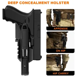Funda Táctica Pistola 9mm .40 SW con Riel Picatinny y Placa Retracción
