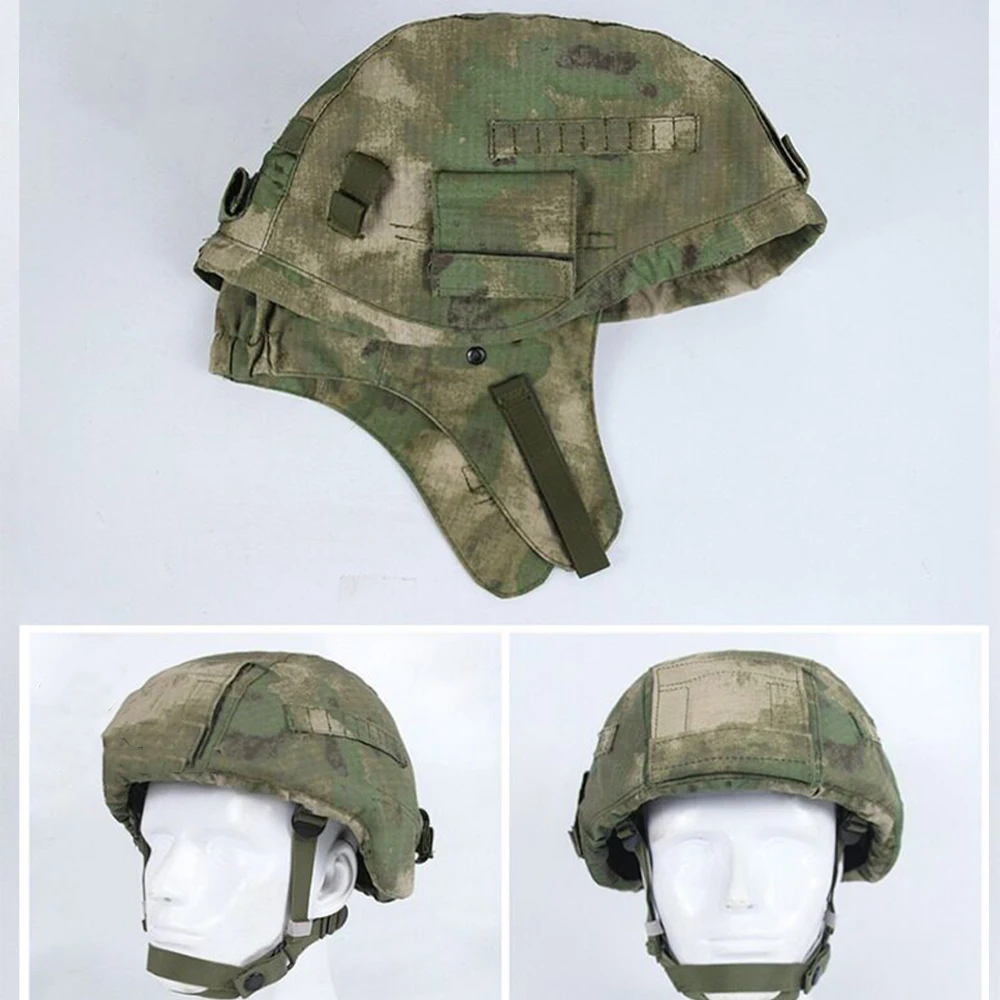 Funda táctica para casco camuflaje verde antiviento con orejeras - imagen 5