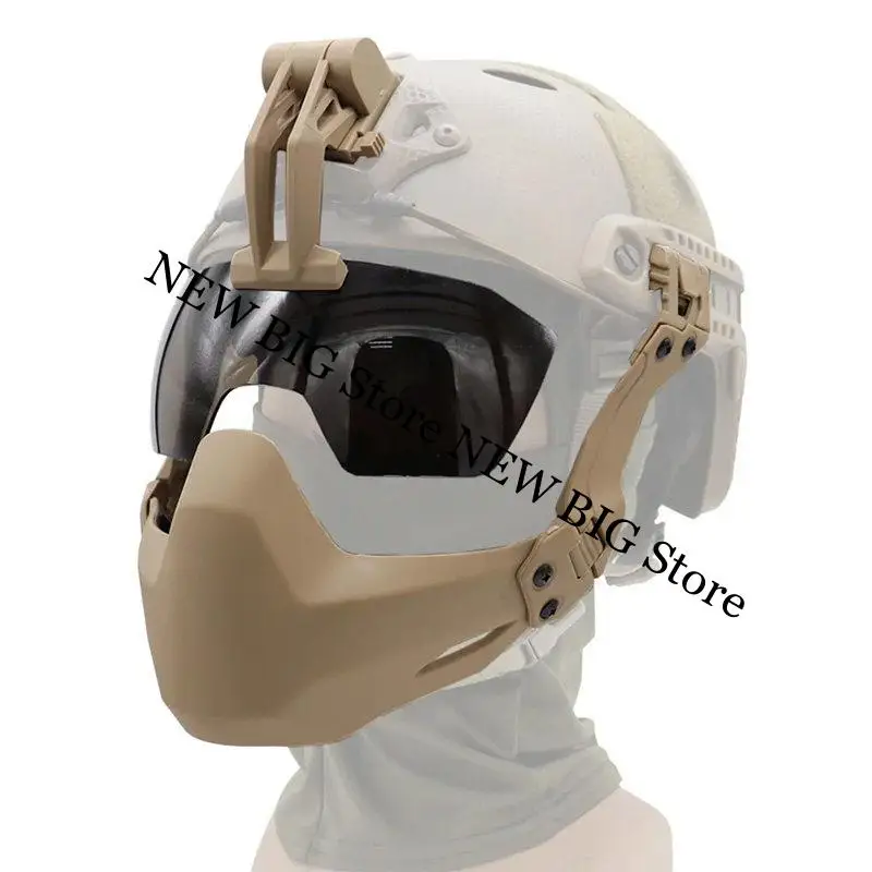 Casco táctico plegable universal con máscara de media cara y gafas - imagen 2