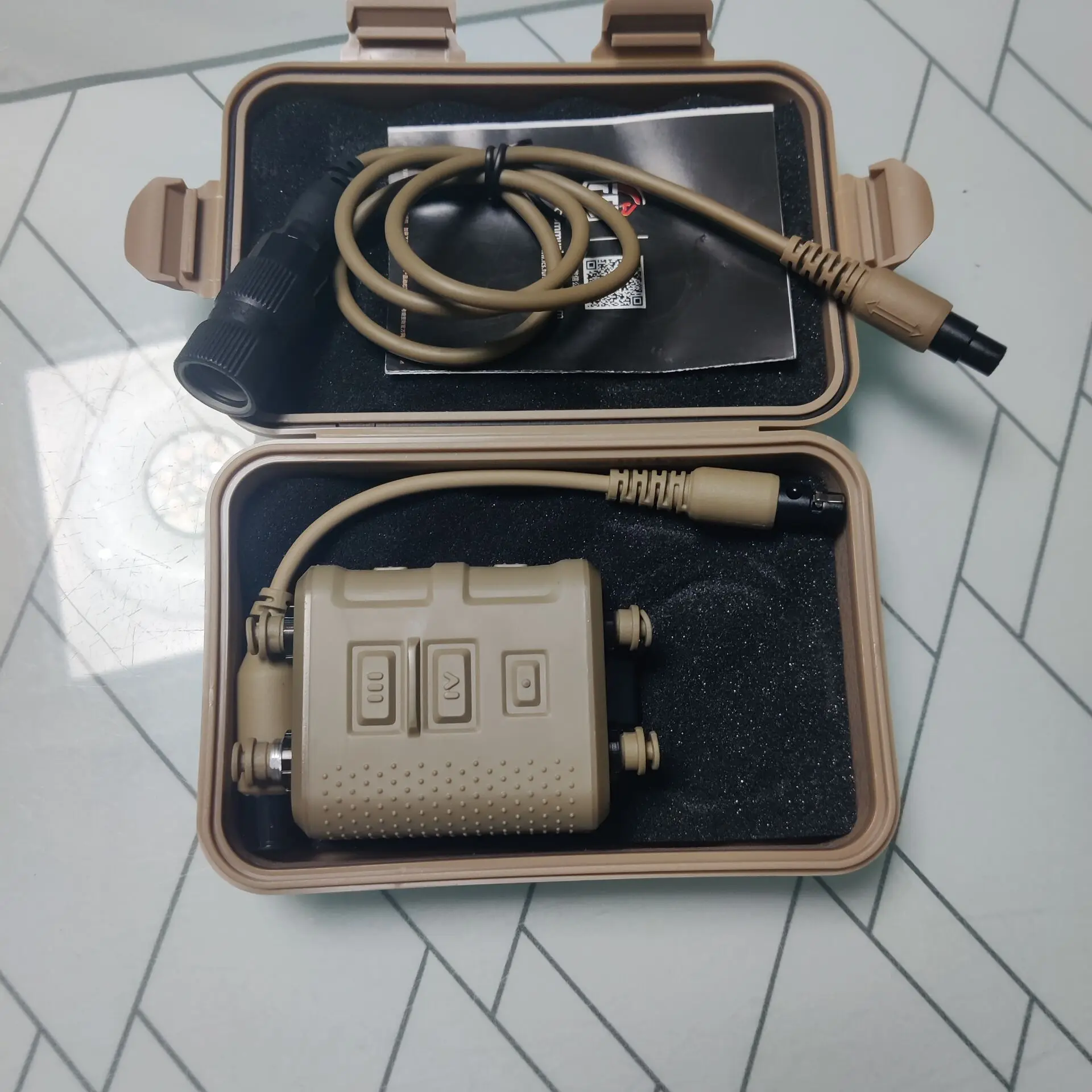 Auricular táctico PTT AMP compatible Baofeng Kenwood TYT, cable - imagen 2