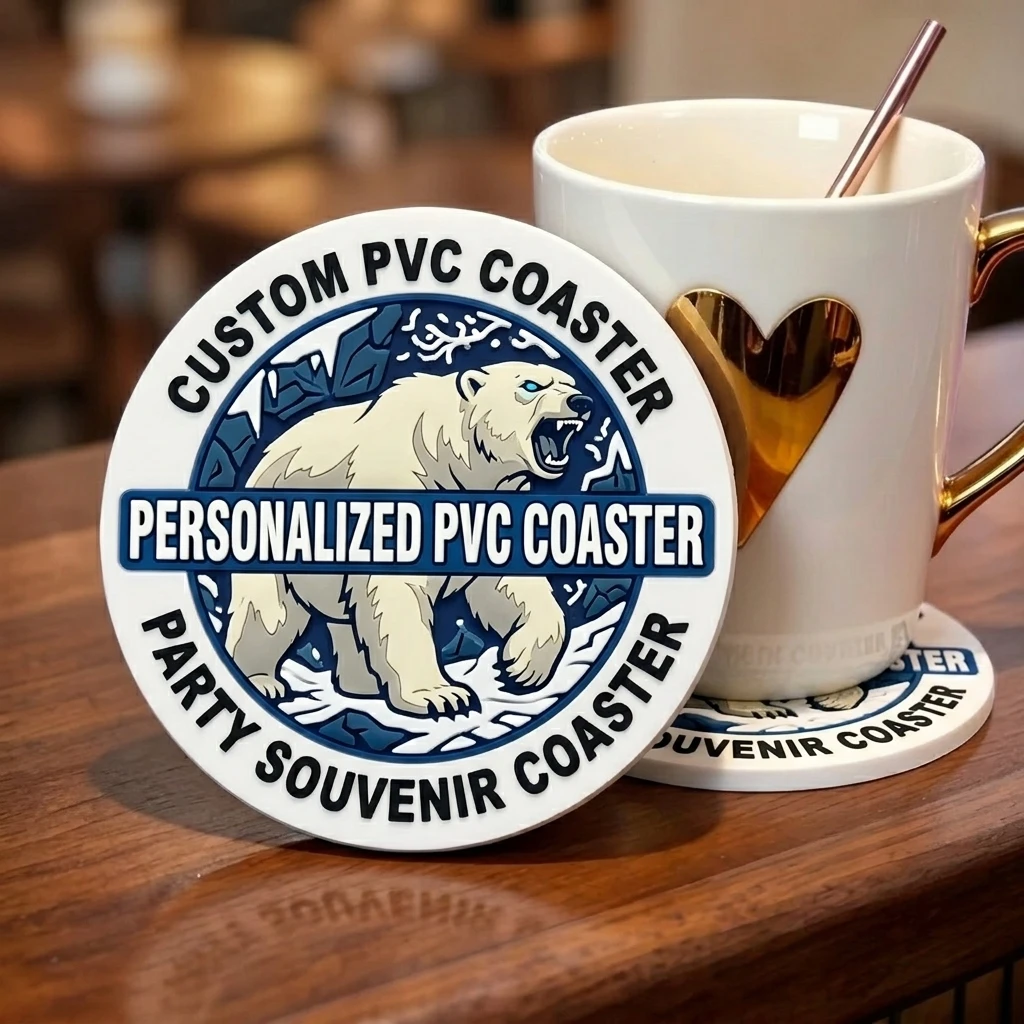 Posavasos redondos de PVC antideslizantes con logotipo personalizado - imagen 3