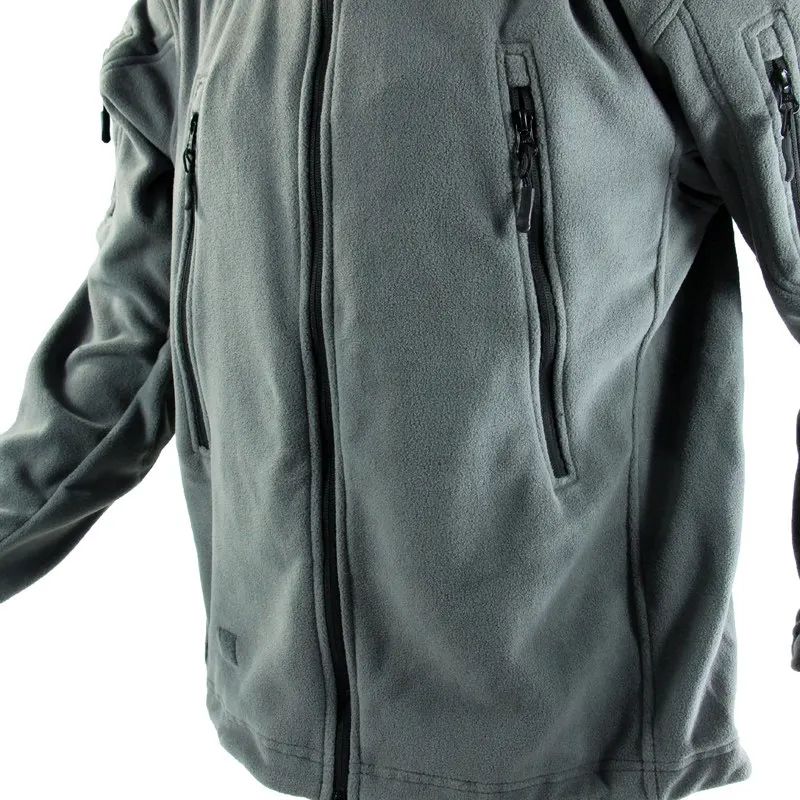 Chaqueta forro polar táctico nylon reforzado gris resistente al viento - imagen 5