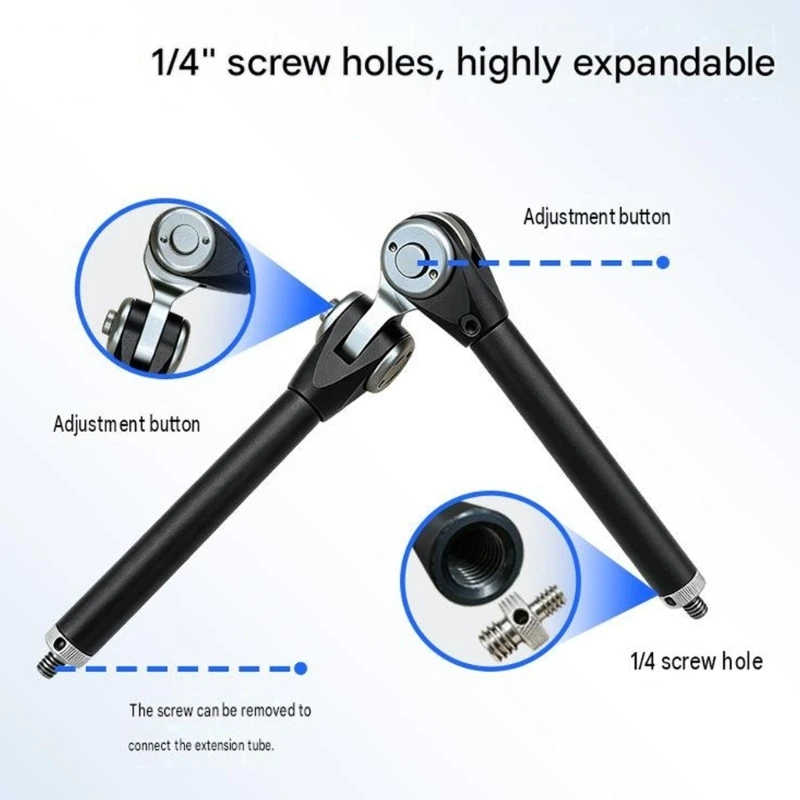 Brazo articulado de aluminio para cámara y monitor con rótula 1/4″ - imagen 4