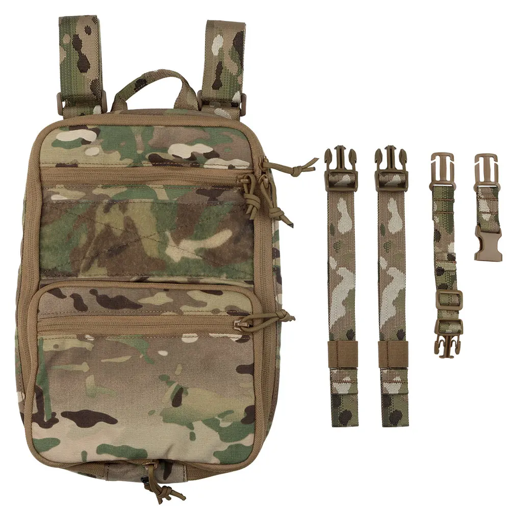 Chaleco táctico MOLLE con portaplacas y panel trasero para airsoft