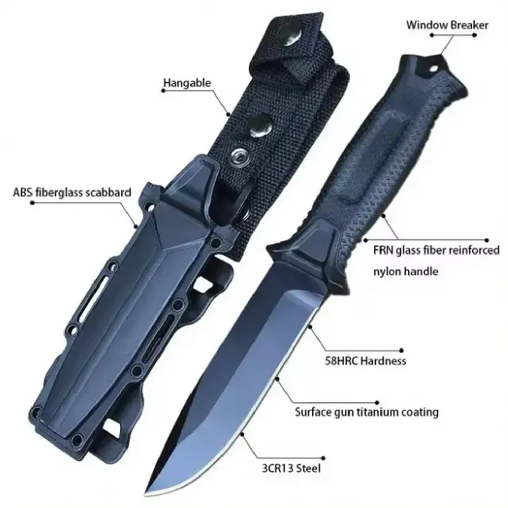 Cuchillo de bolsillo táctico recto para camping y defensa - imagen 3