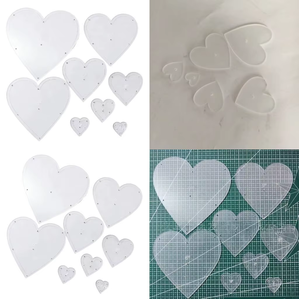 Plantillas acrílicas en forma corazón para costura artesanal - imagen 4