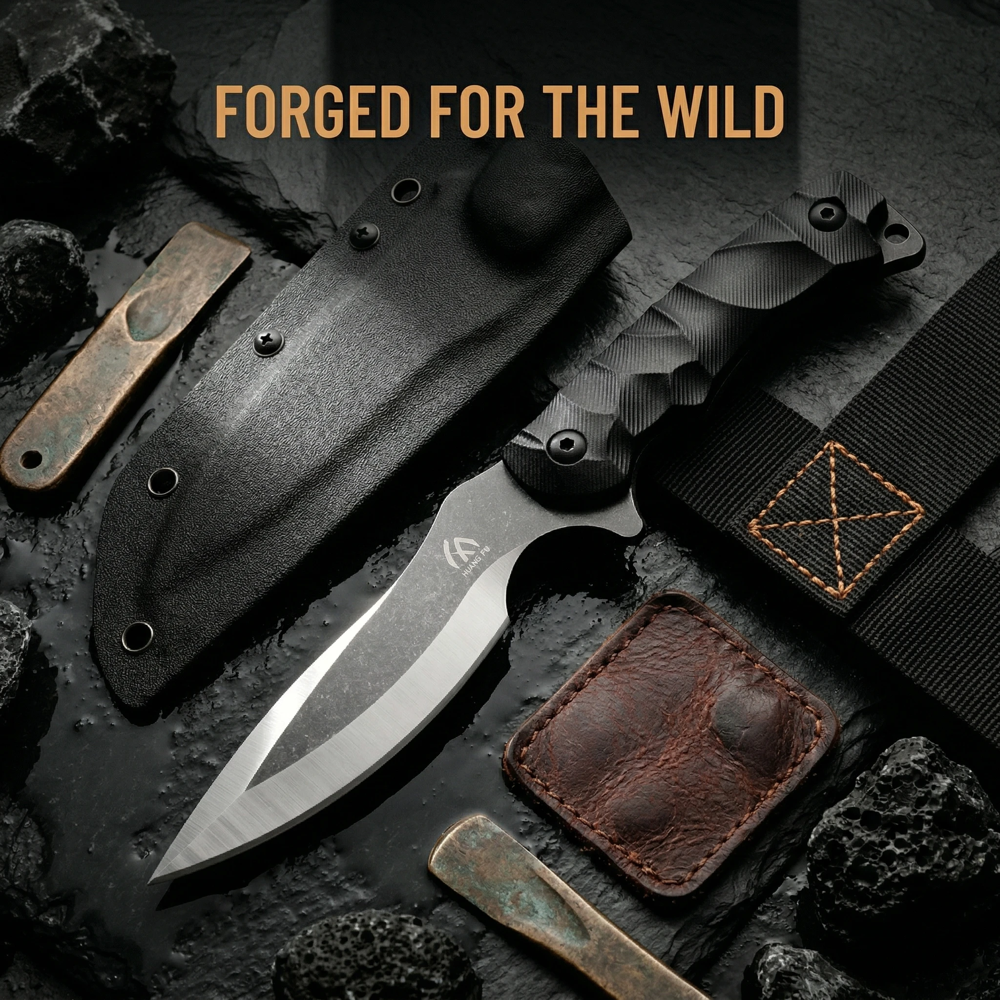 Cuchillo táctico con mango G10 y funda, multiusos aire libre - imagen 5