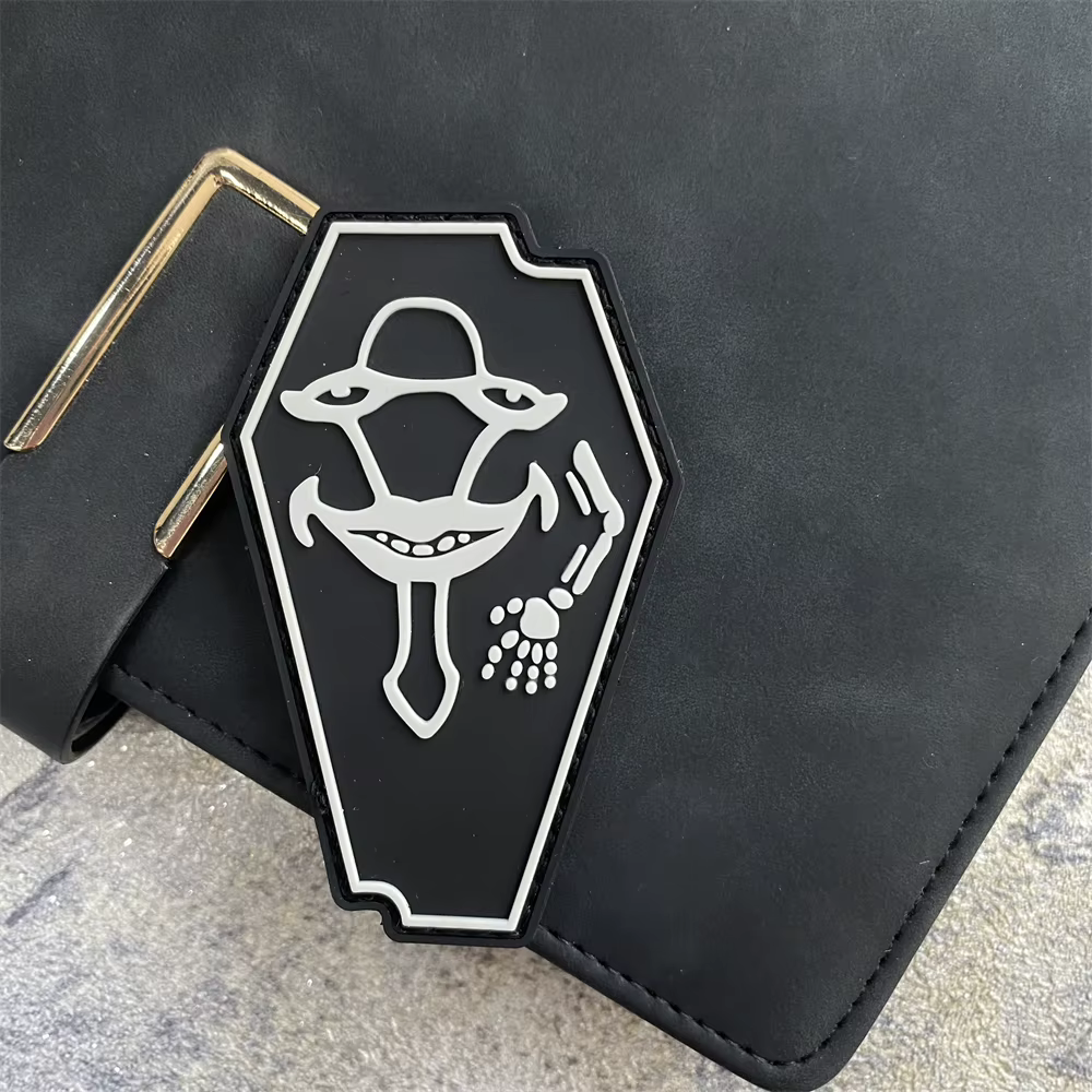 Parche moral PVC ataúd esqueleto calavera gancho bucle - imagen 3
