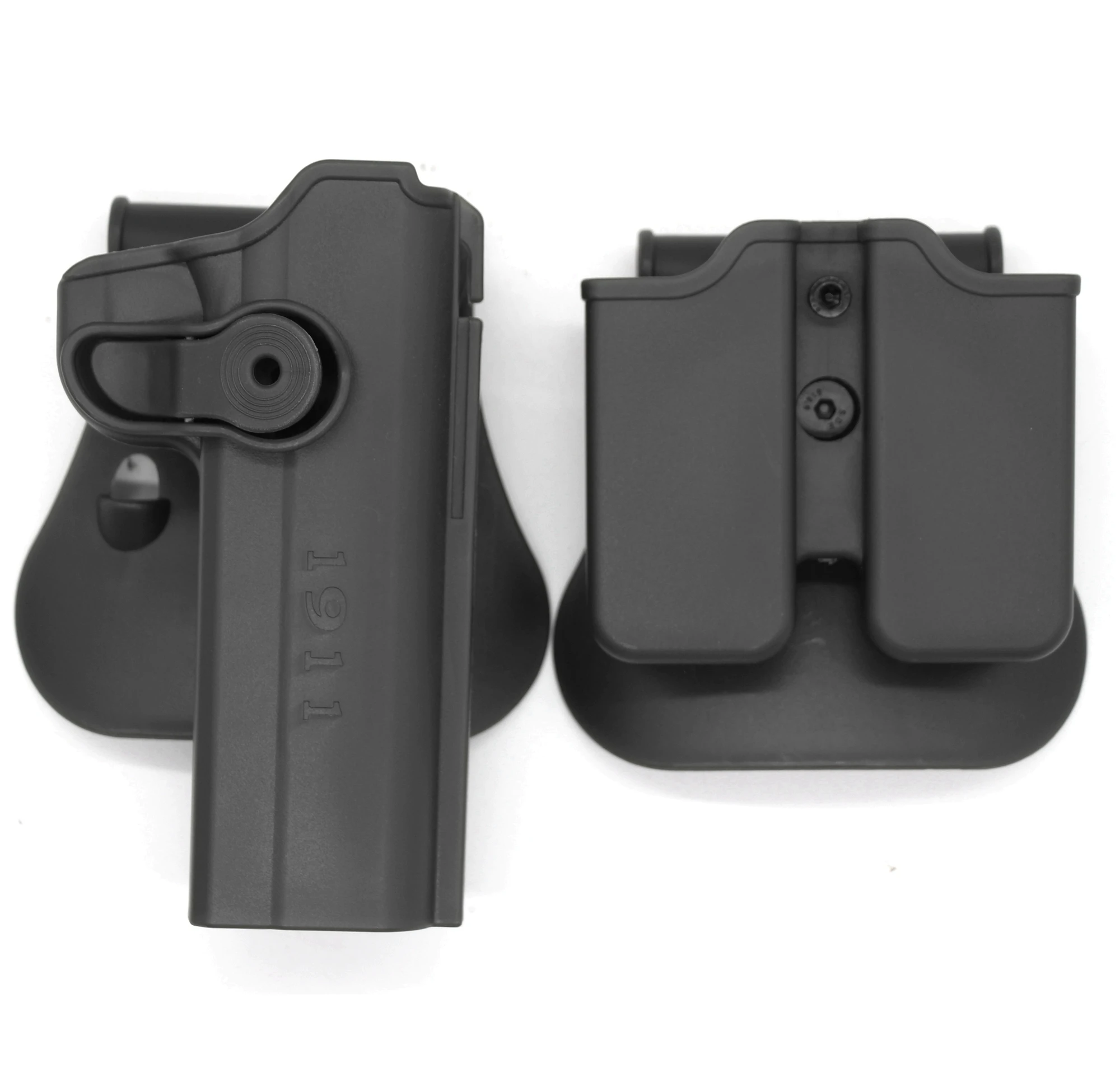 Vista lateral de la funda con el sistema de retención y ajuste