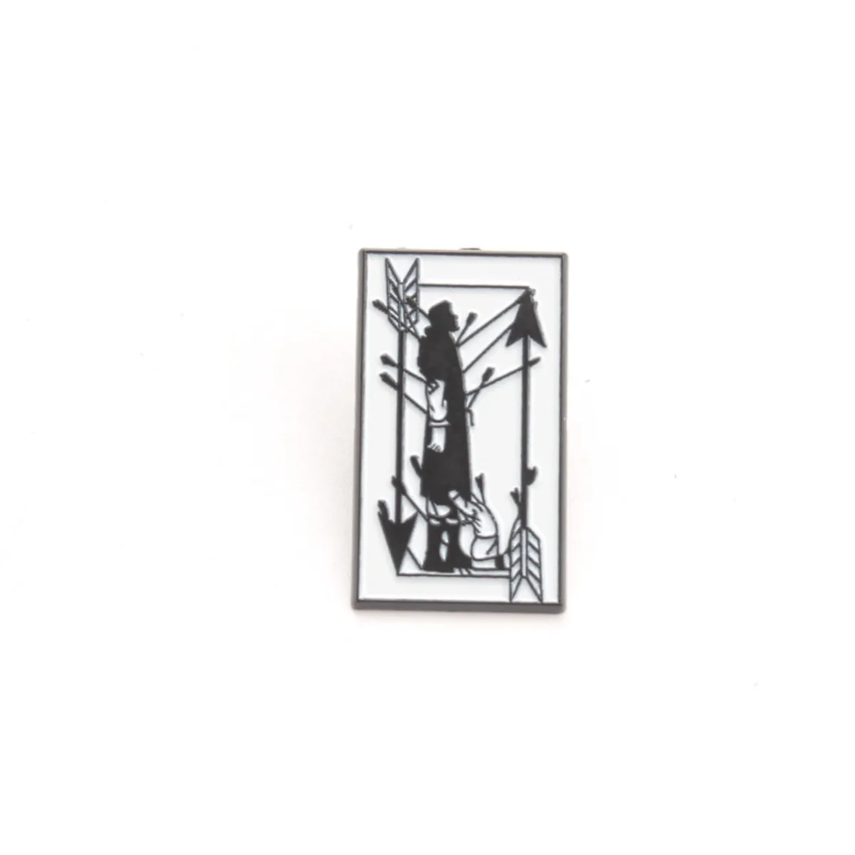 Broche vintage de silueta blanco y negro con conejo - imagen 4