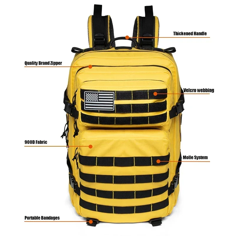 Mochila táctica militar 45L MOLLE ripstopsenderismo supervivencia exterior - imagen 2