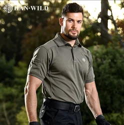 Polo táctico de manga corta con cuello para senderismo