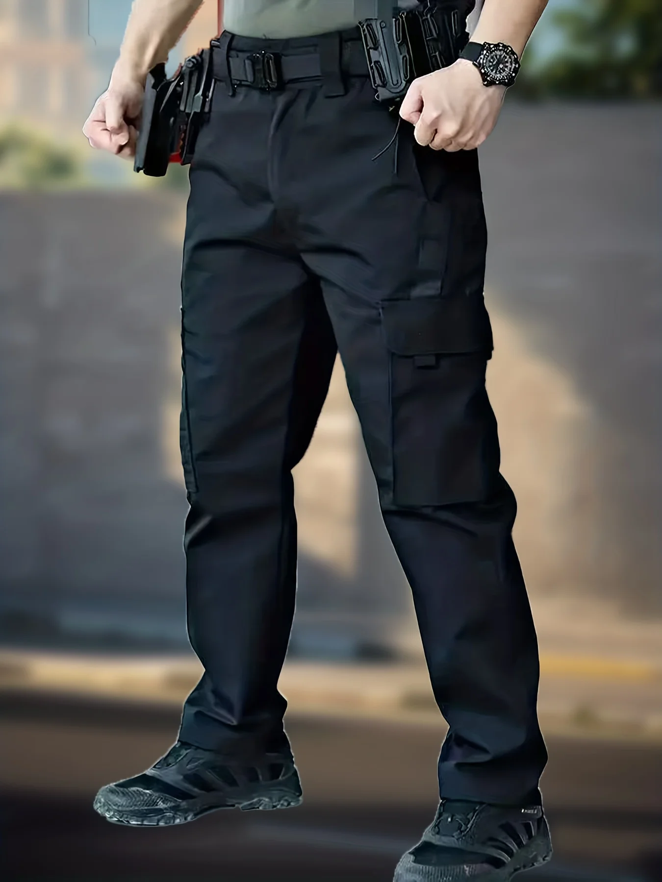 Pantalones tácticos hombre multibolsillos con cremallera outdoor