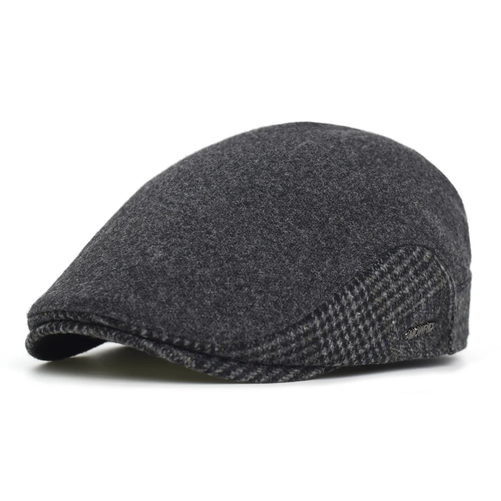 Gorra plana vintage lana cálida con visera ajustable - imagen 2