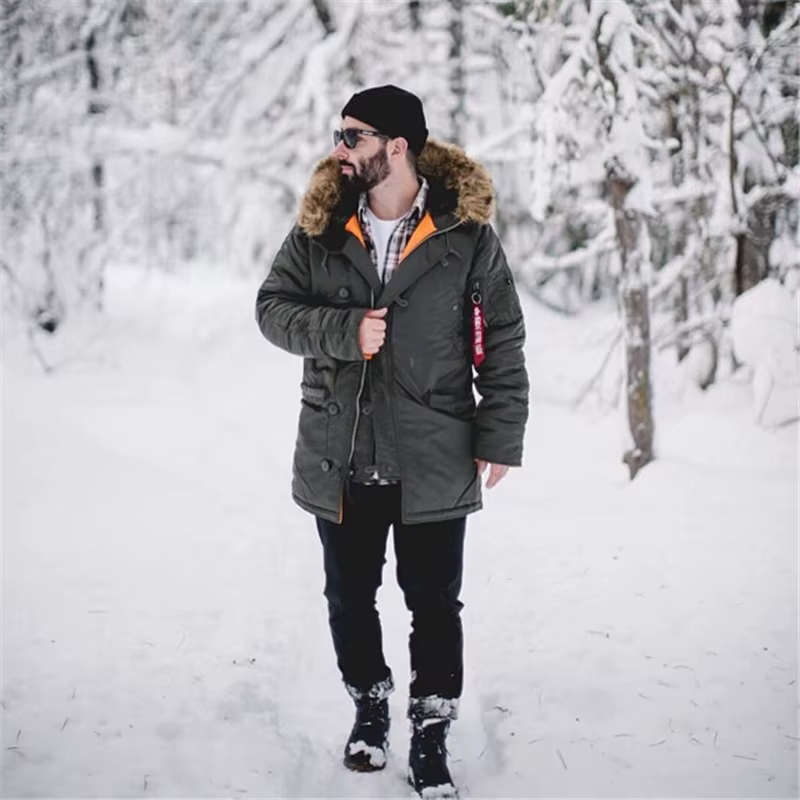 N3B Parka táctica polar térmica con capucha y cuello de piel - imagen 4