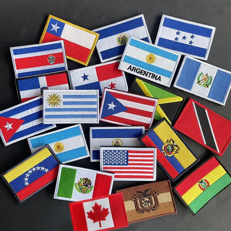 Parche bordado banderas América del Sur – Morale táctico con cierre Velcro MOLLE - imagen 5