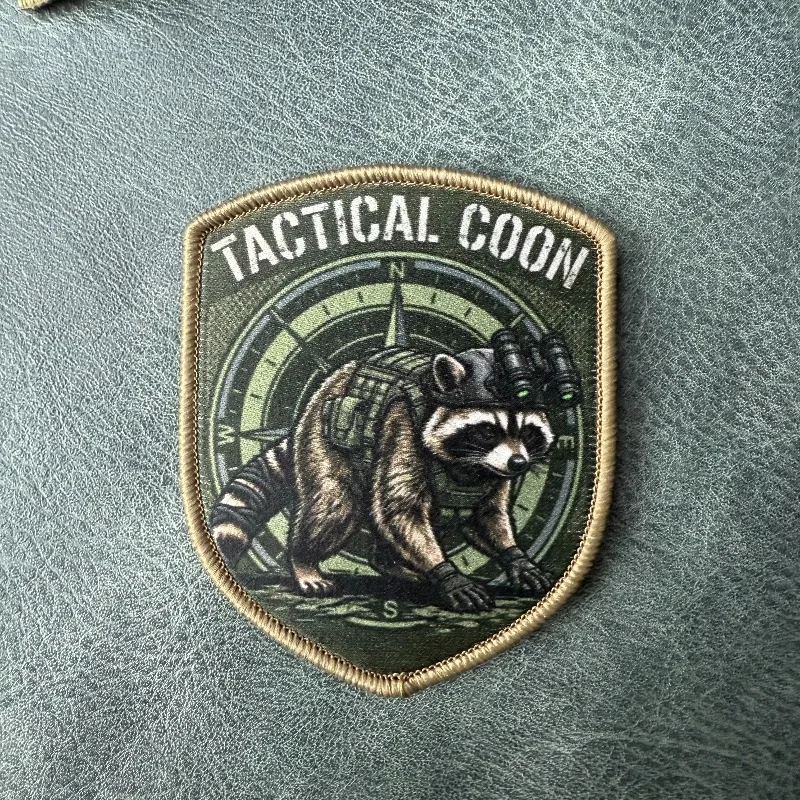 Parche táctico mapache con gancho y bucle para mochila - imagen 4