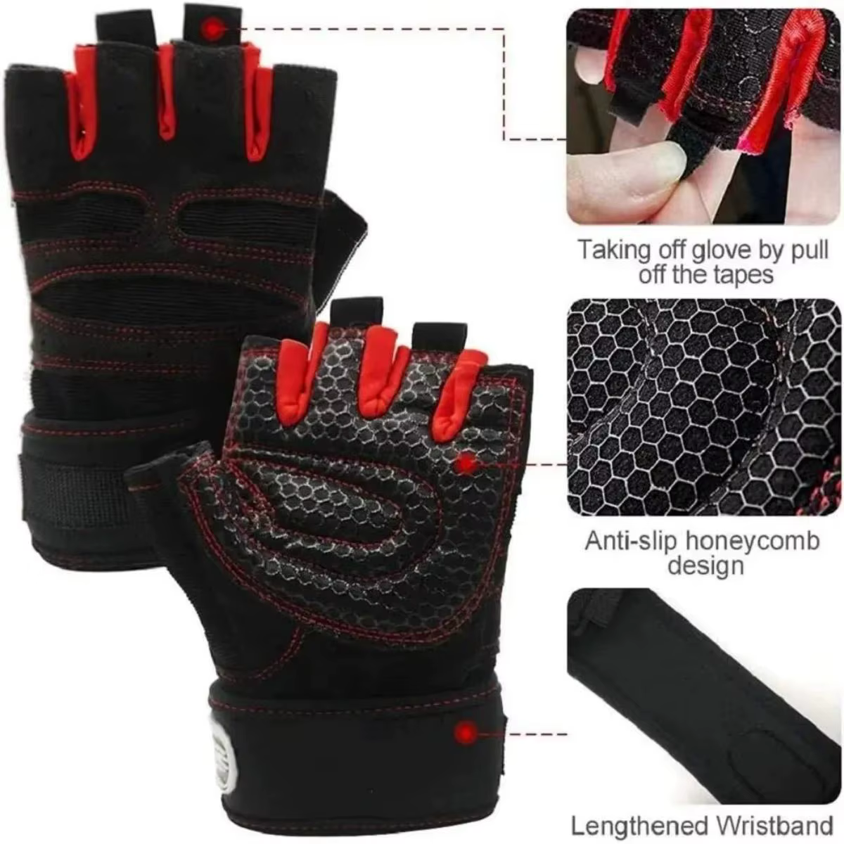 Guantes tácticos con soporte de muñeca para pesas y ciclismo - imagen 3