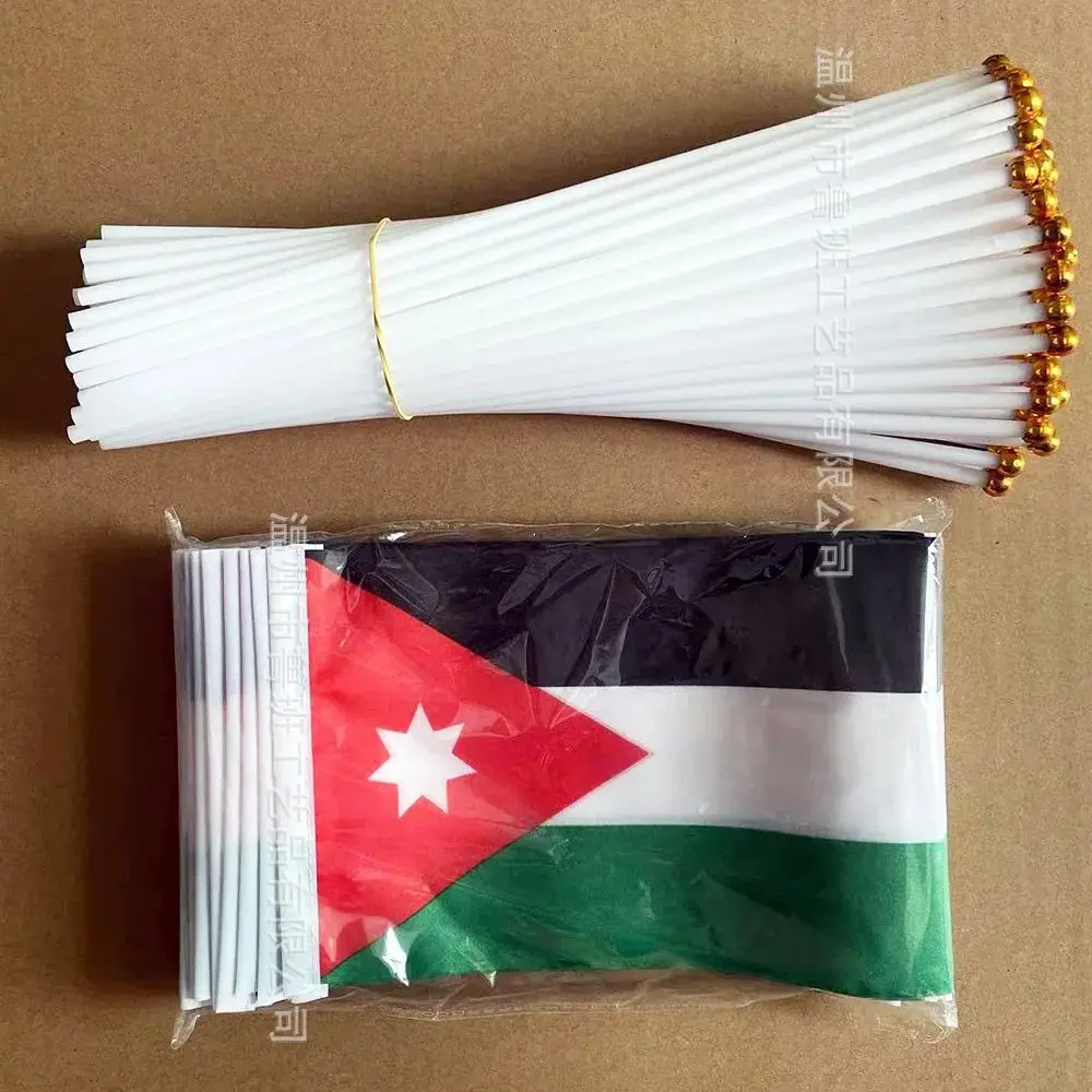 Bandera de Jordania en poliéster con palo plástico - imagen 3