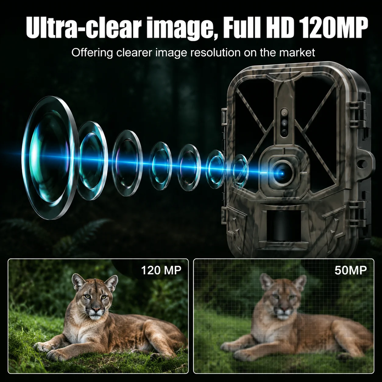 Cámara trail 4K HD 50MP visión nocturna infrarroja impermeable - imagen 2