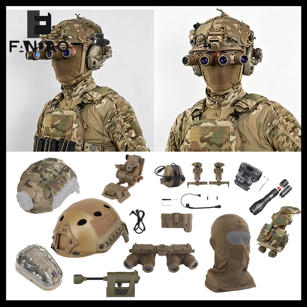 Casco táctico airsoft FAST NVG con kit de protección y luces - imagen 5