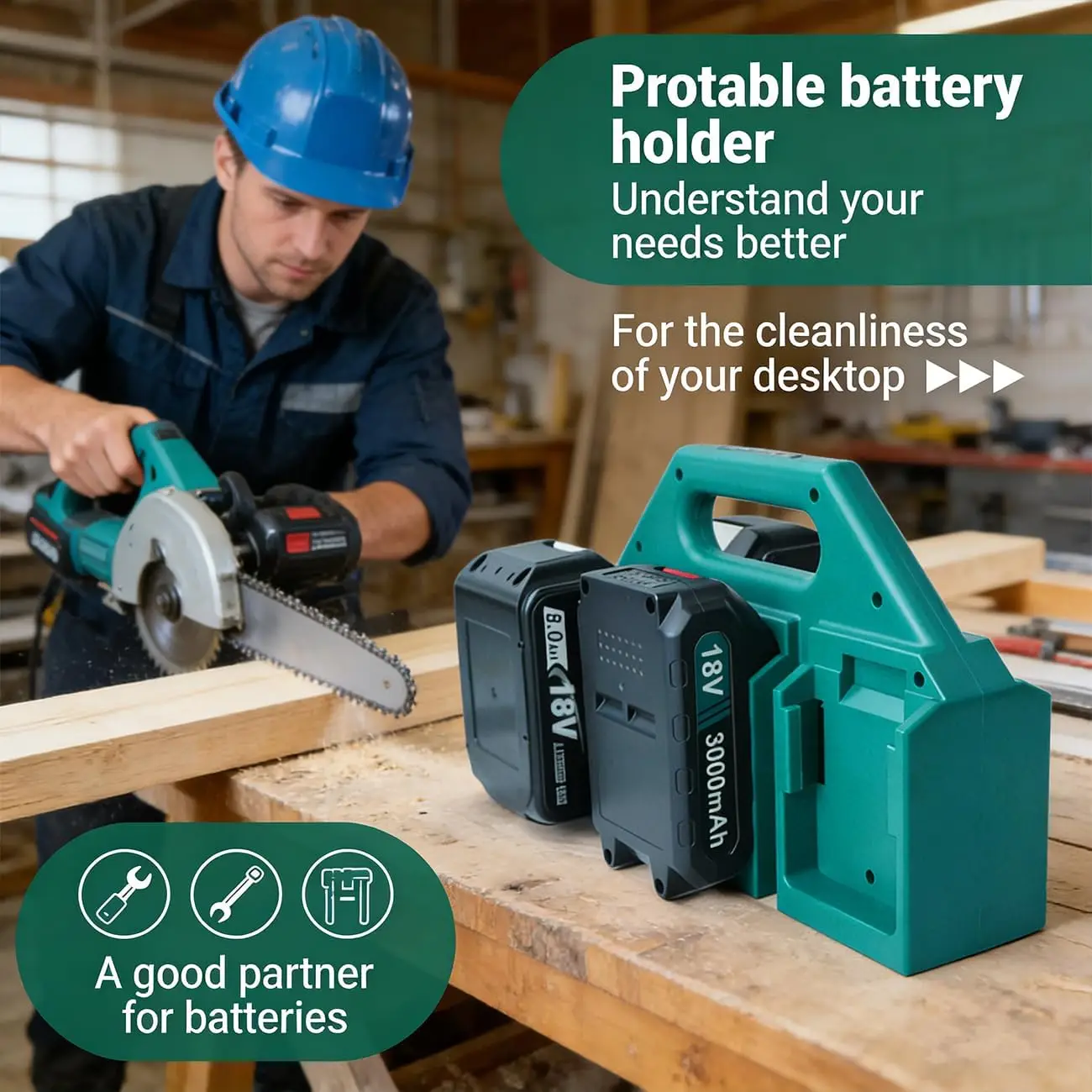Makita soporte organizador robusto para baterías recambiables - imagen 5