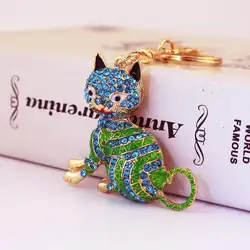 Llavero colgante suerte gato sentado para coche y mochila