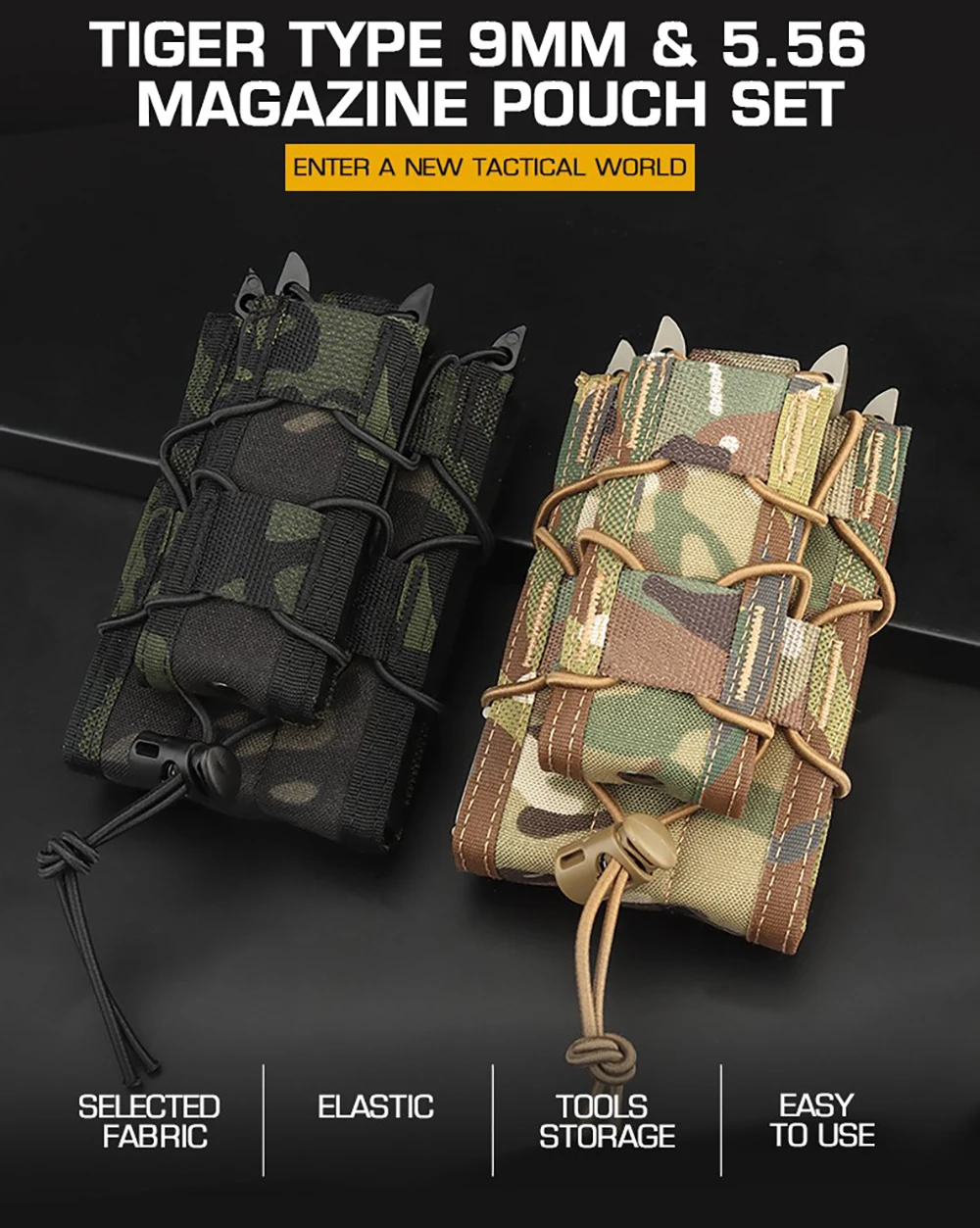 Bolsa táctica doble MOLLE para cargadores