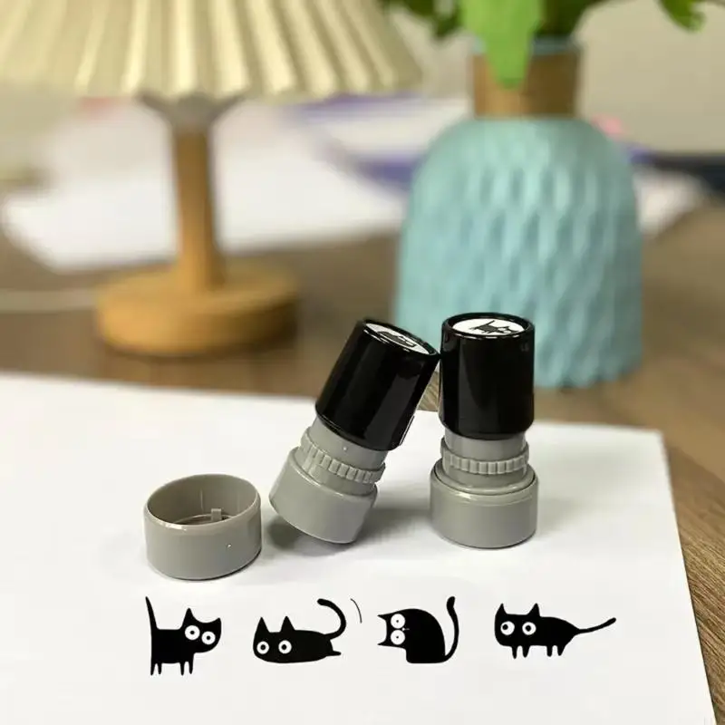 Sello plástico recargable gatitos – Estampador infantil para diario - imagen 3