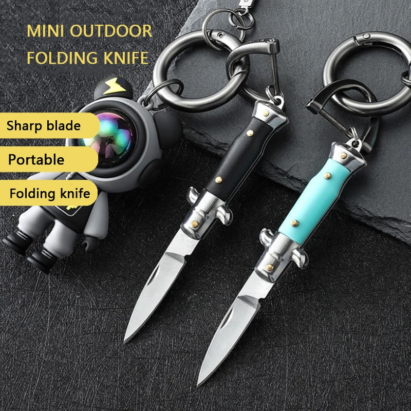 Mini cuchillo de bolsillo plegable tipo llavero multifunción - imagen 5