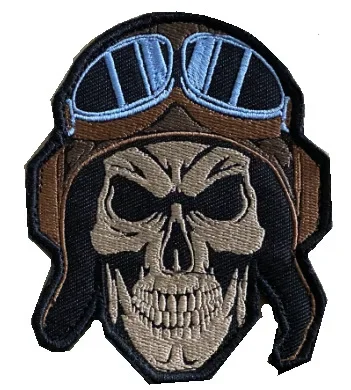 Parche táctico velcro moral médica calavera piloto con hacha - imagen 2