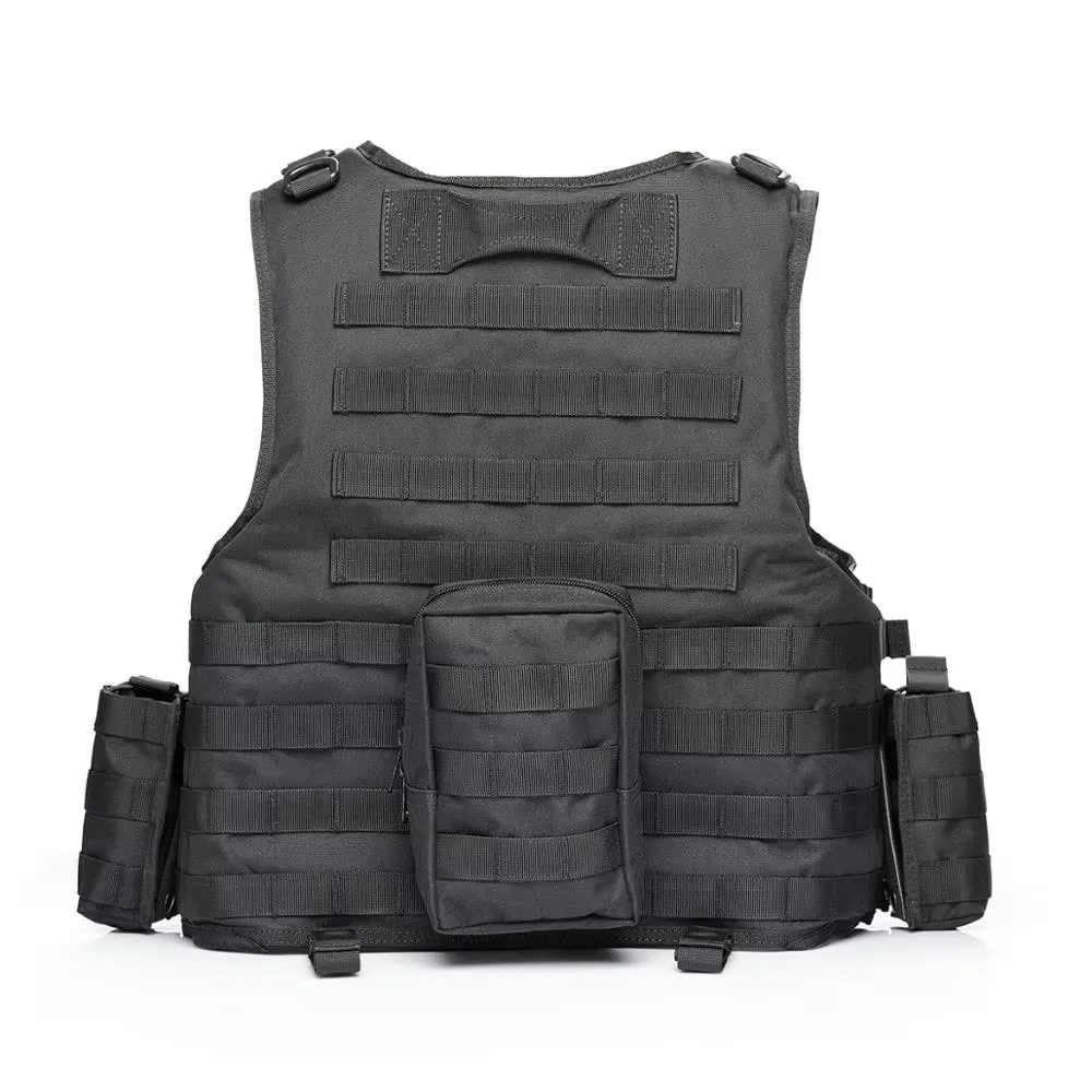 YAKEDA Chaleco Táctico Molle Camuflaje Negro para Caza y Airsoft - imagen 2