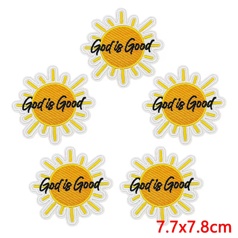 Parches bordados Jesús salva termoadhesivos mensaje positivo chaquetas - imagen 3