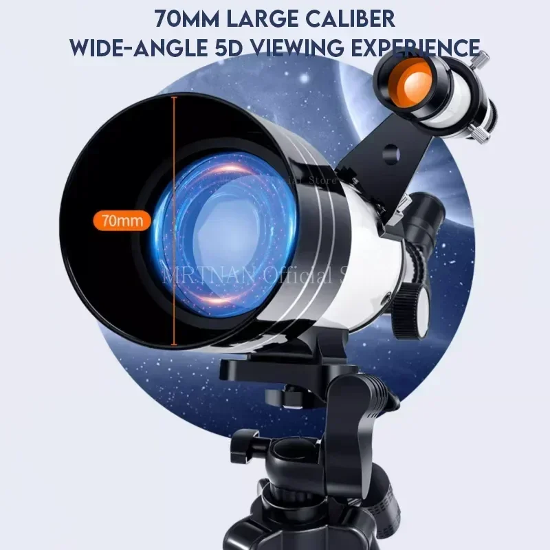 Telescopio Astronómico F30070 150x HD – Observación Luna Estrellas y Aves - imagen 3