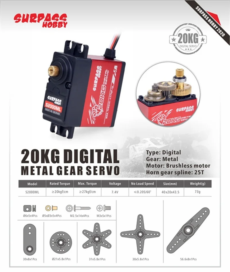 Servo de mayor par 20 kg