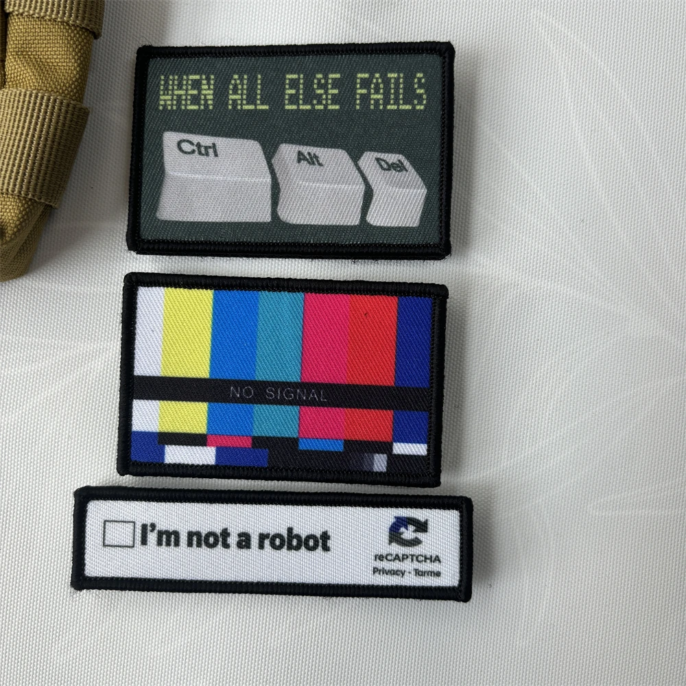 Parche táctico chevrón No soy un Robot gancho y bucle insignia moral - imagen 3