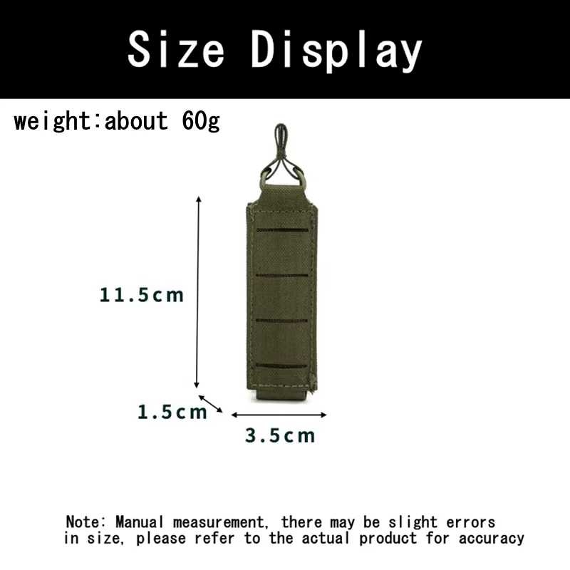 Bolsa táctica MOLLE para pistola con linterna y accesorios - imagen 5