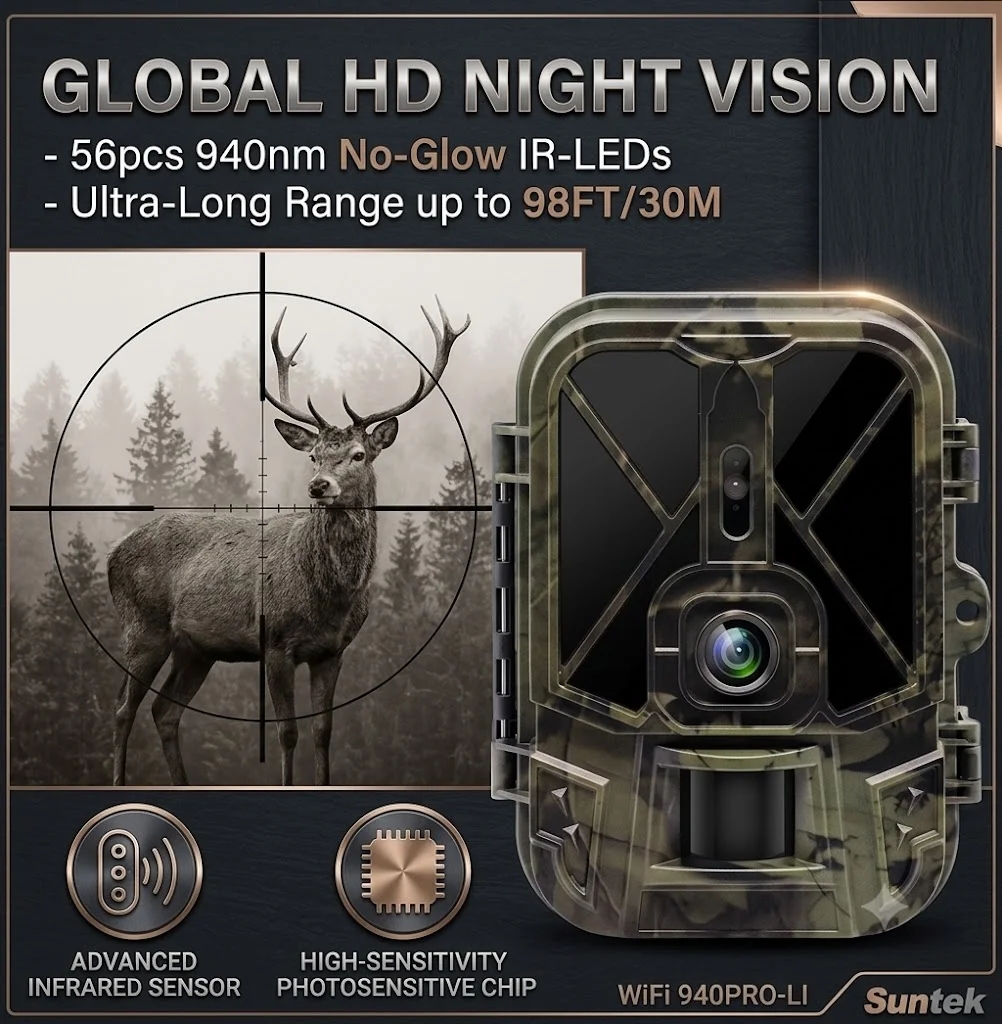 Suntek HC940PRO-LI Cámara de caza 4K con visión nocturna - imagen 4