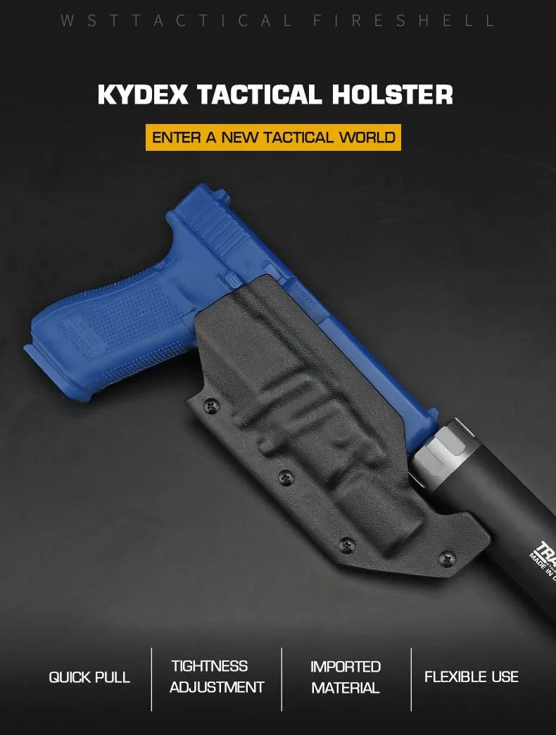 Funda táctica ligera de Kydex en color negro