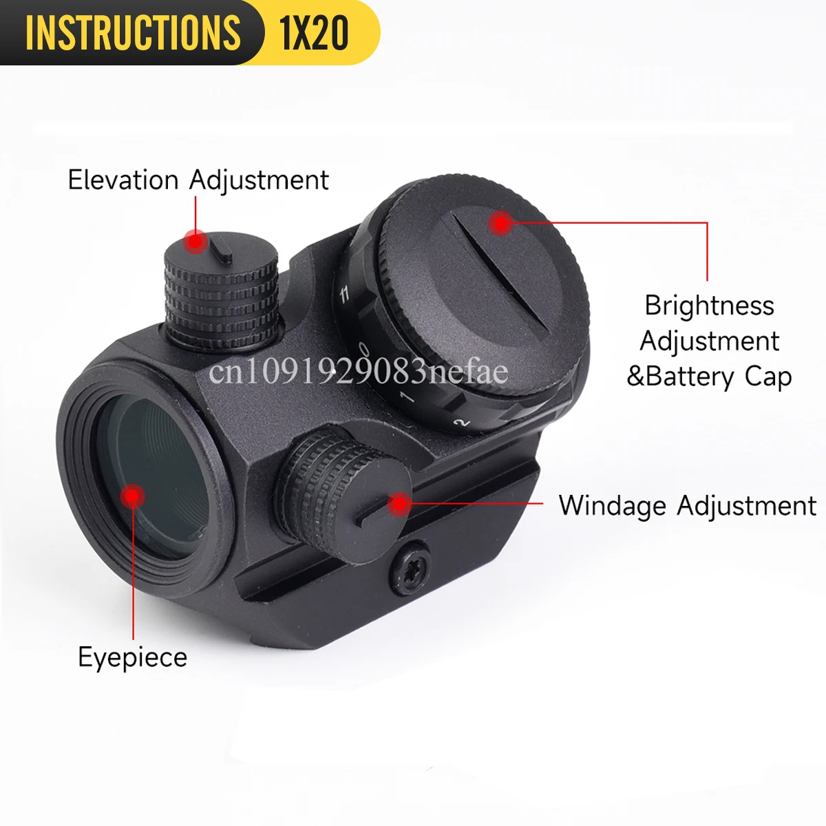 Mira táctica roja y verde réflex holográfica caza airsoft 11/20mm - imagen 3