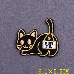 Parche bordado gato lindo termoadhesivo para ropa y mochila resistente