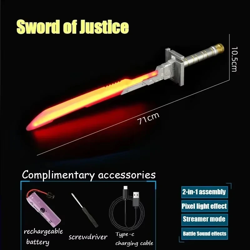 Espada láser Cyberpunk 71cm iluminada – Cosplay para niños - imagen 3