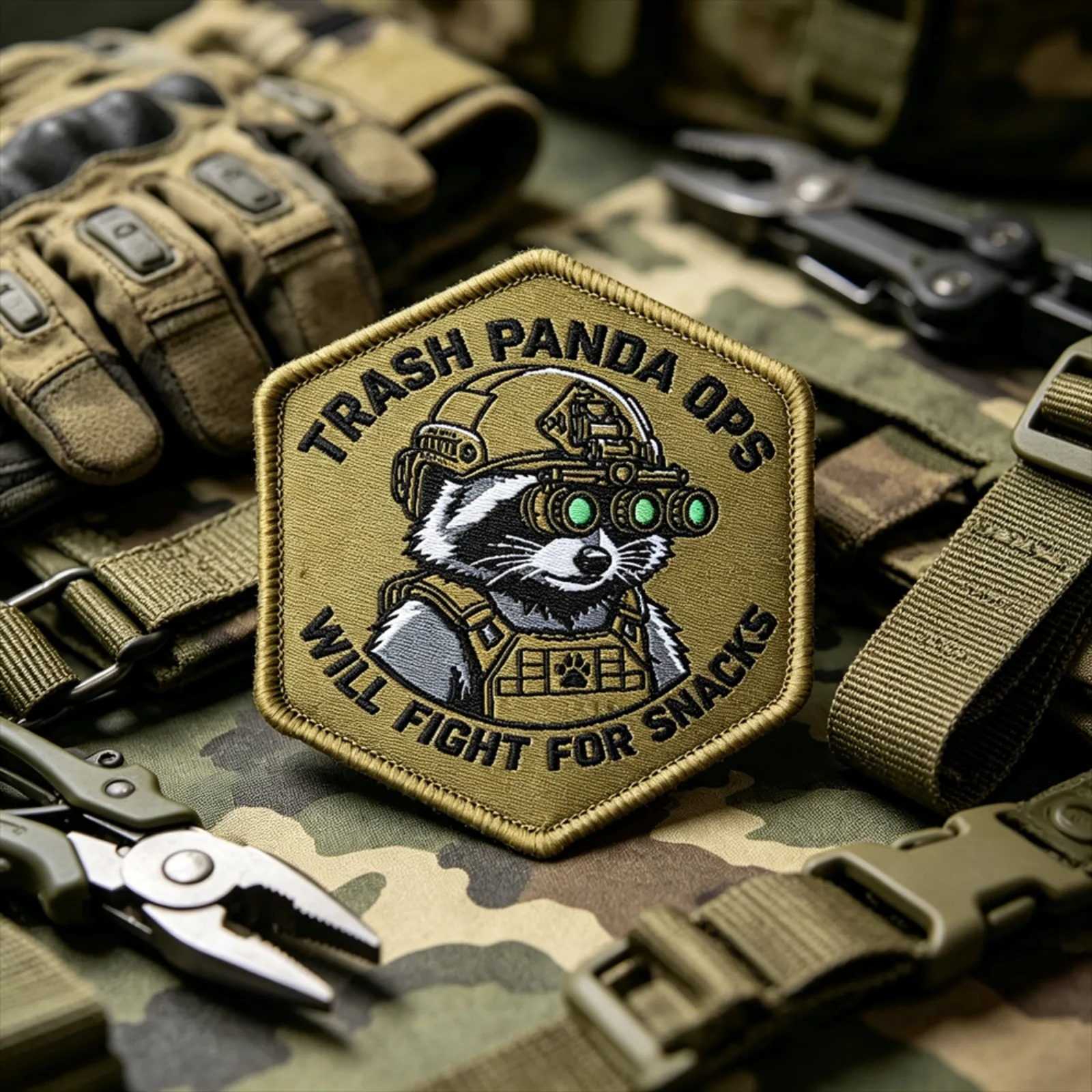 TRASH PANDA OPS Parche táctico de mapache con velcro - imagen 5