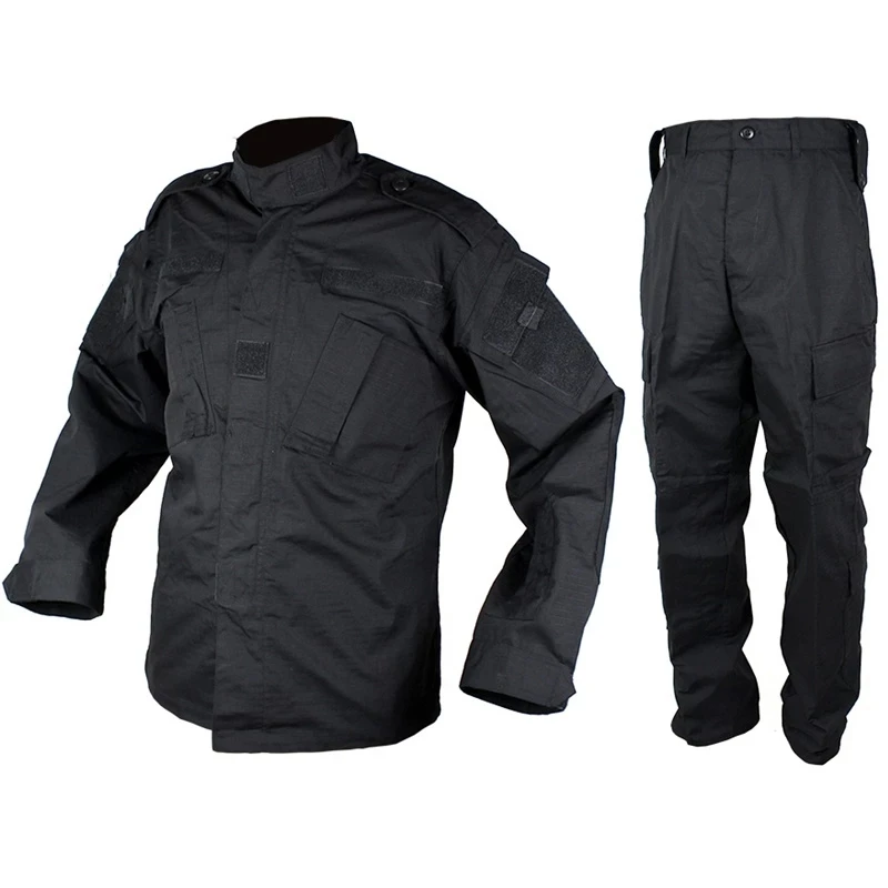 Uniforme táctico BDU negro para hombre - camisa y pantalón de combate - imagen 3
