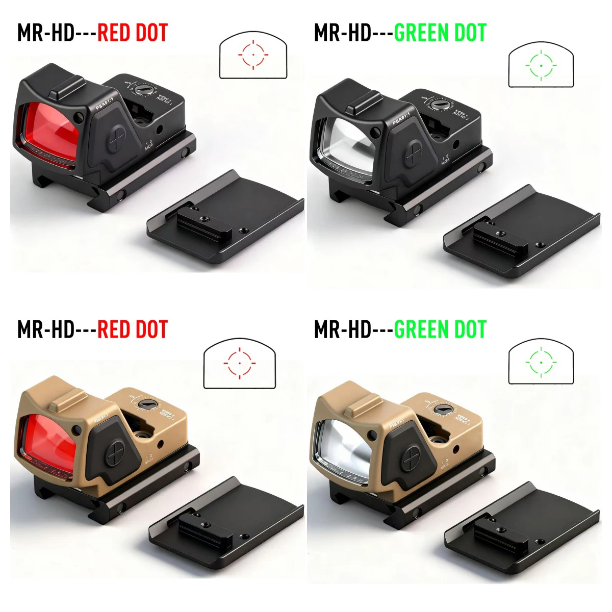 R-X RM Mira punto rojo retícula reflex con montura para airsoft
